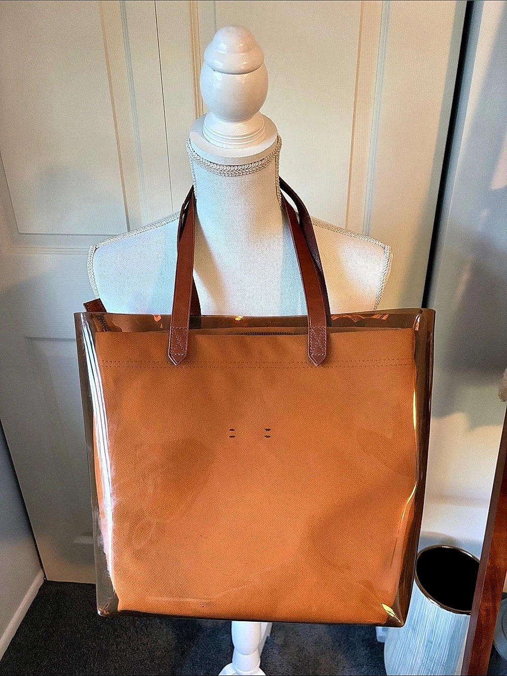 Madewell A136 Brown Clear Tote NWT